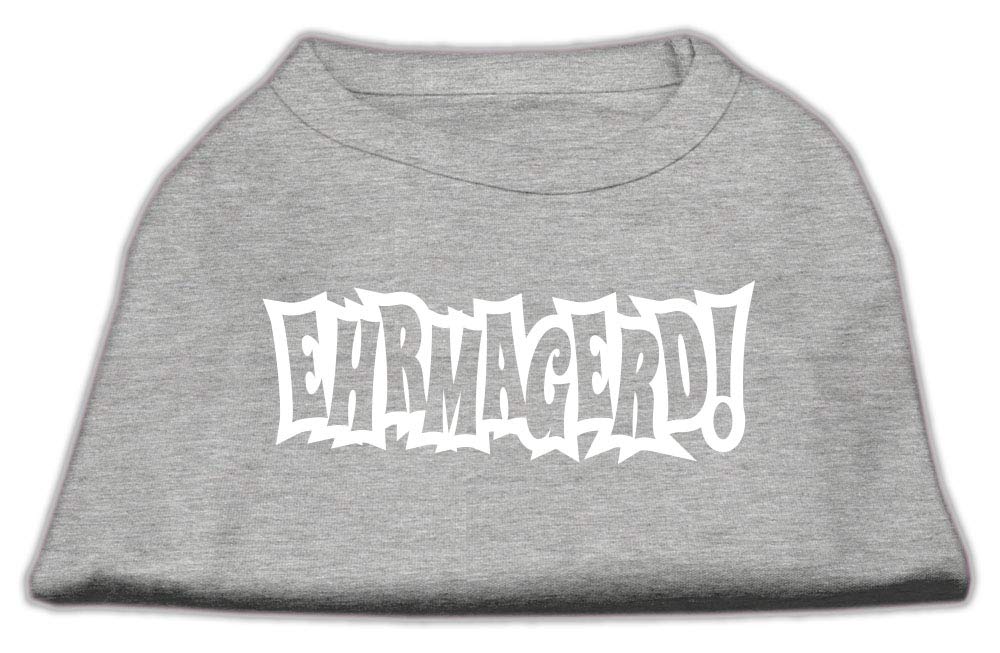 Pet Dog & Cat Shirt Screen Printed, 'Ehrmagerd!' Gray Sm (3-6 Lbs.)