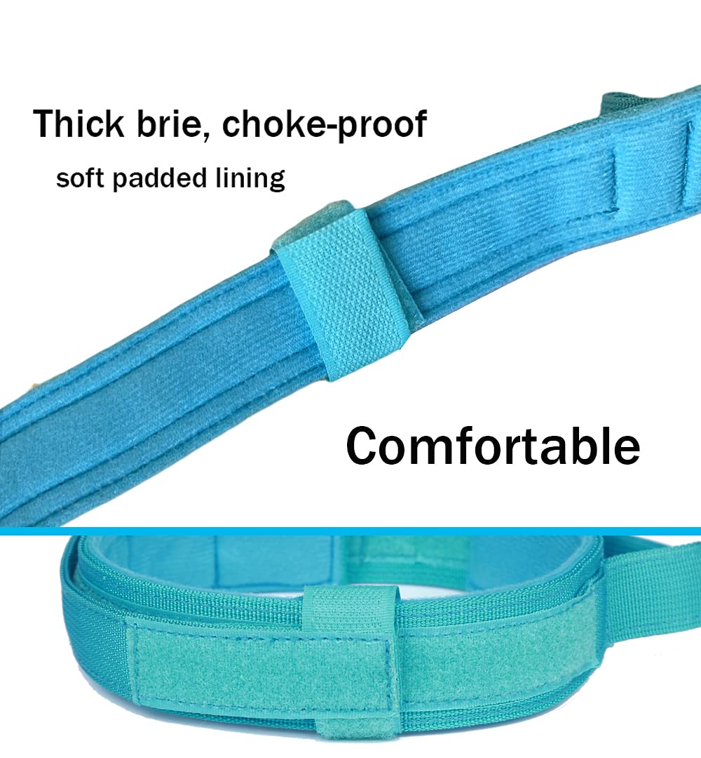 Tactical Dog Collar Military Dog Collar Adjustable Nylon Dog Collar Heavy Duty Metal Buckle With Handle For Dog Training (Blue,S)