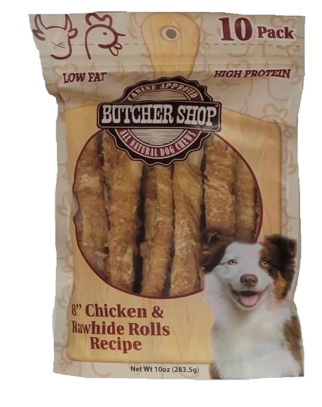 Butcher Shop Chicken and Rawhide Rolls Dog Treats (2 Pack - 20 Rolls)