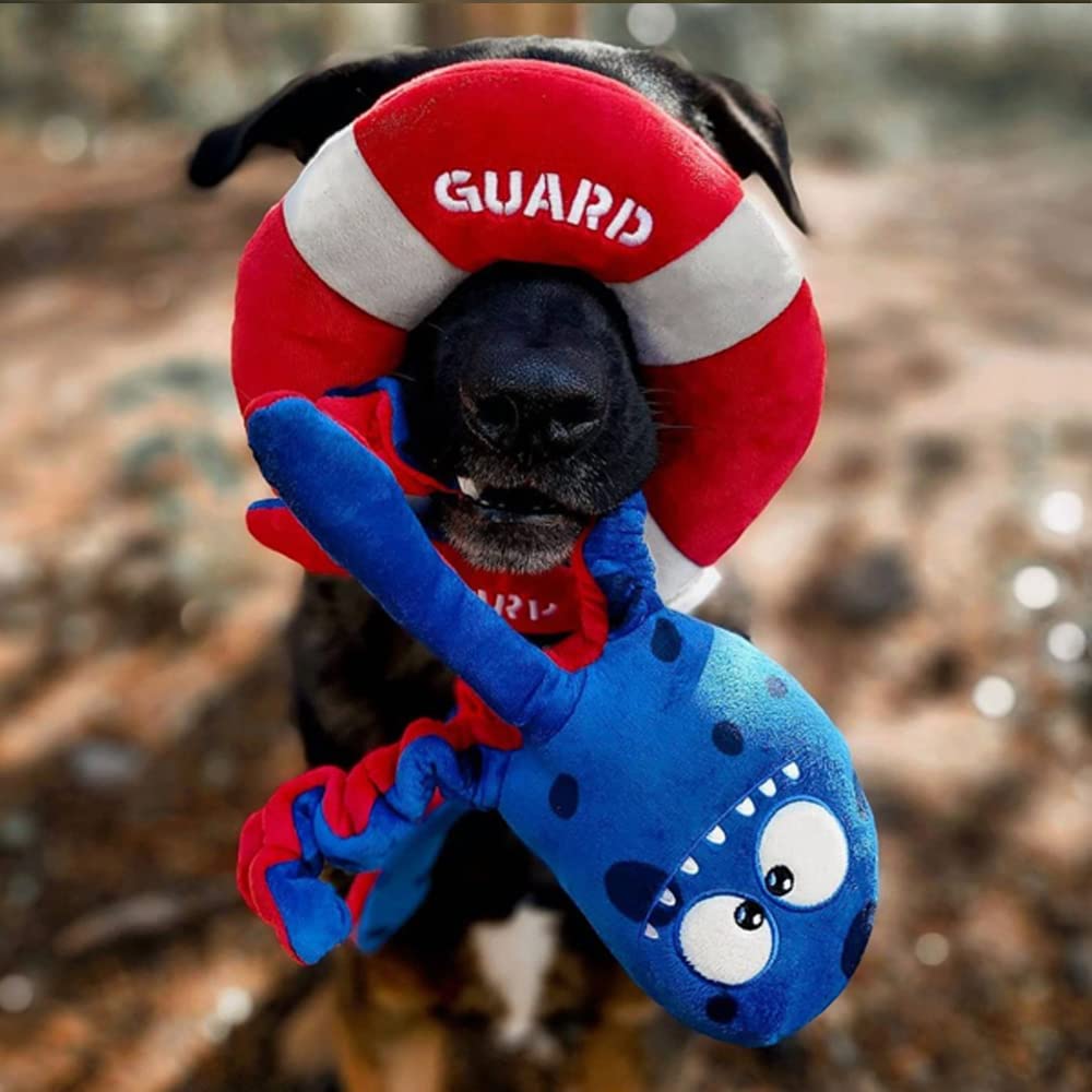 Bulltug Octopus Plush Dog Toy With Large Spiky Squeaker Inside | 3-In-1 Interactive Enjoyment With Squeaky Buoy Ring, Crinkle Te