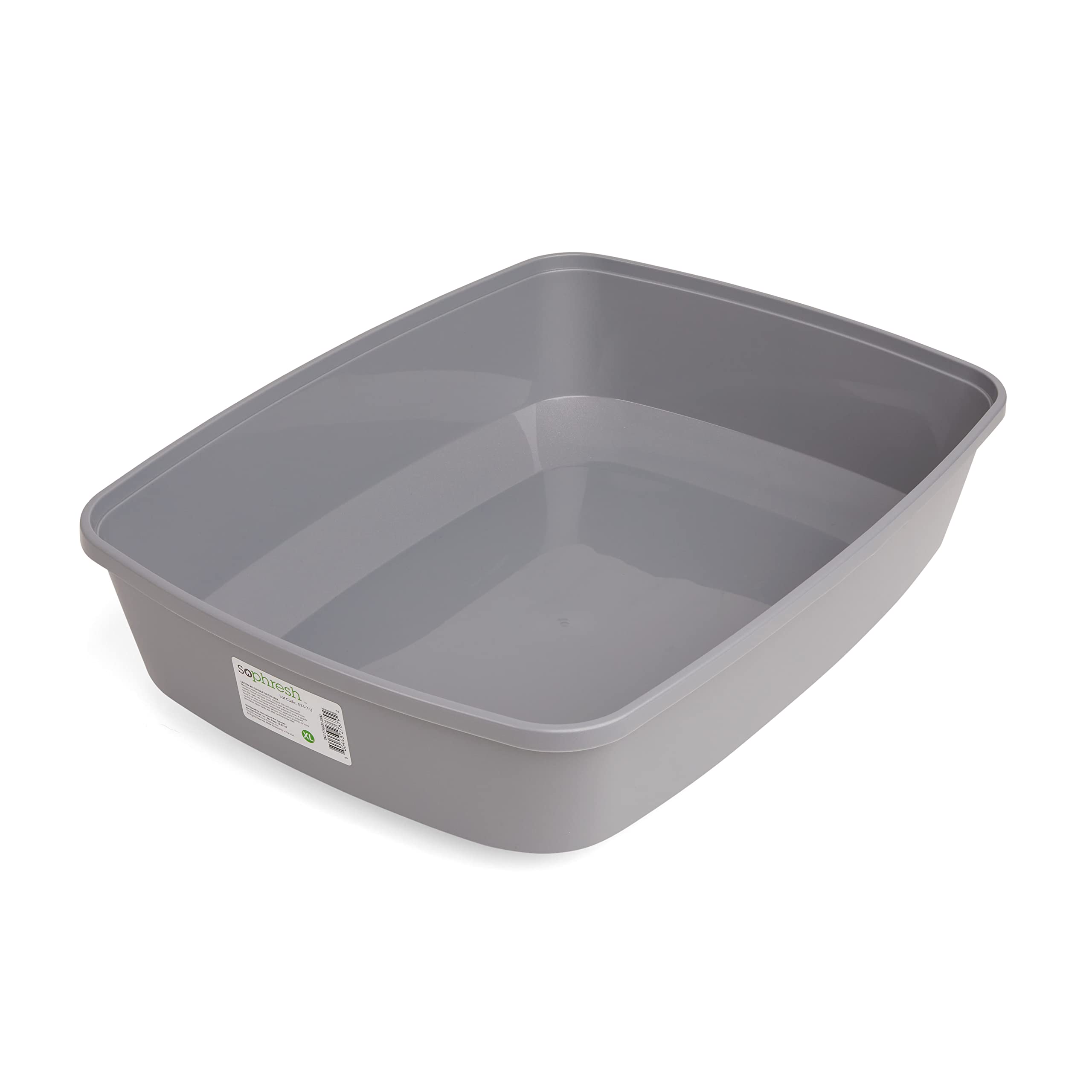 So Phresh Gray Open Cat Litter Box X-Large 22.5' L X 17' W X 5.4' H