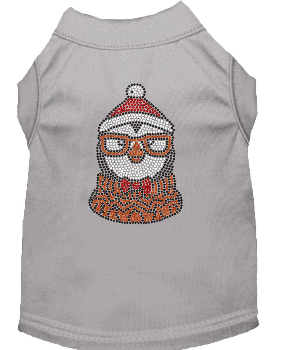 Christmas Pet Dog & Cat Shirt Rhinestone, 'Hipster Penguin' Green Xs (0-3 Lbs.)