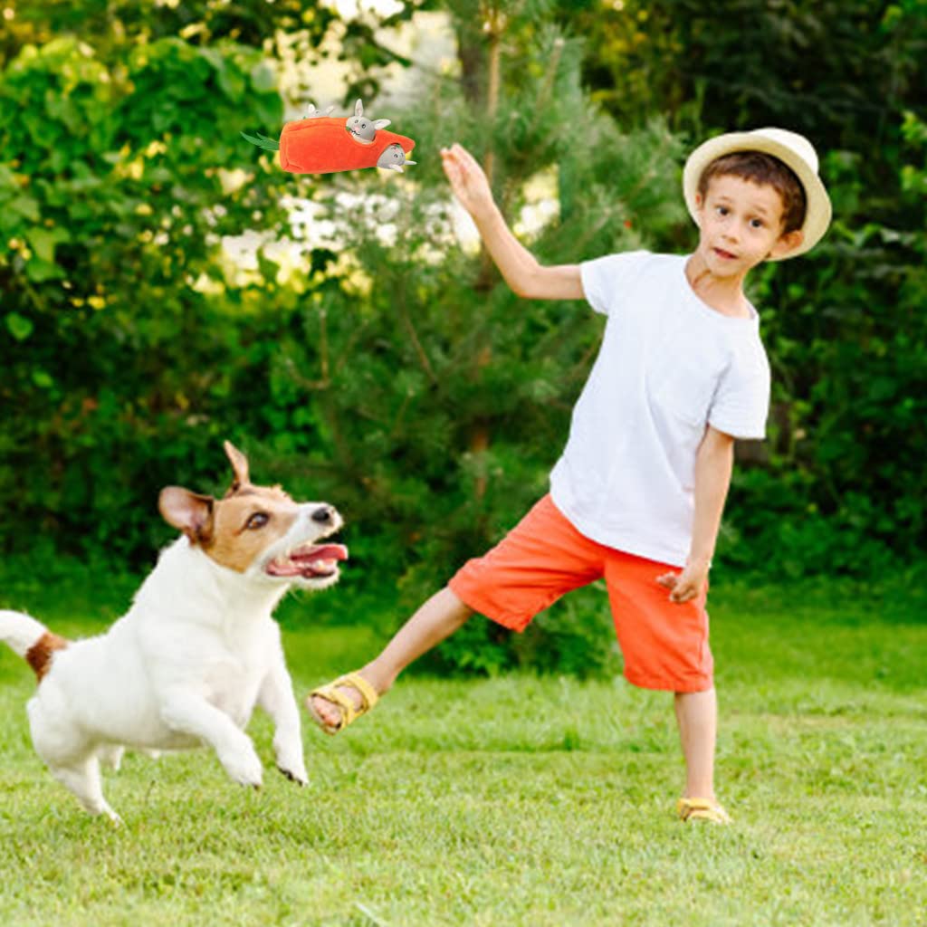 Ifoyo Plush Squeak Dog Toys, Stuffed Dog Plush Toy Easter Gift For Medium Small, Interactive Durable Dog Squeak Toy, Pets, Easter Dog Toy, Turnip Rabbit,Easter Day