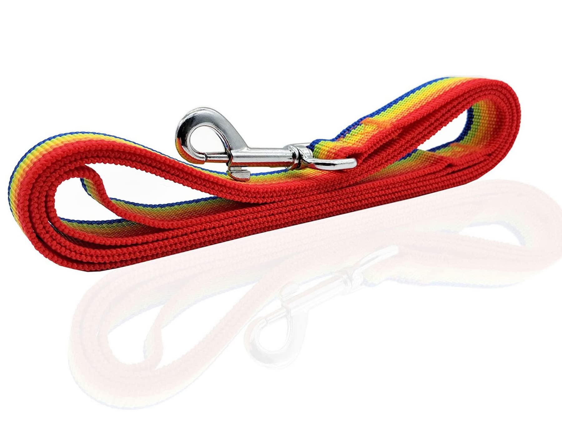 Nylon Dog Leash 4 Ft 5 Feet 6 Foot Long, Walking Training Dog Leashes For Medium Large Dogs, 1 Inch Wide (3/4'' X 6 Ft, Rainbow)