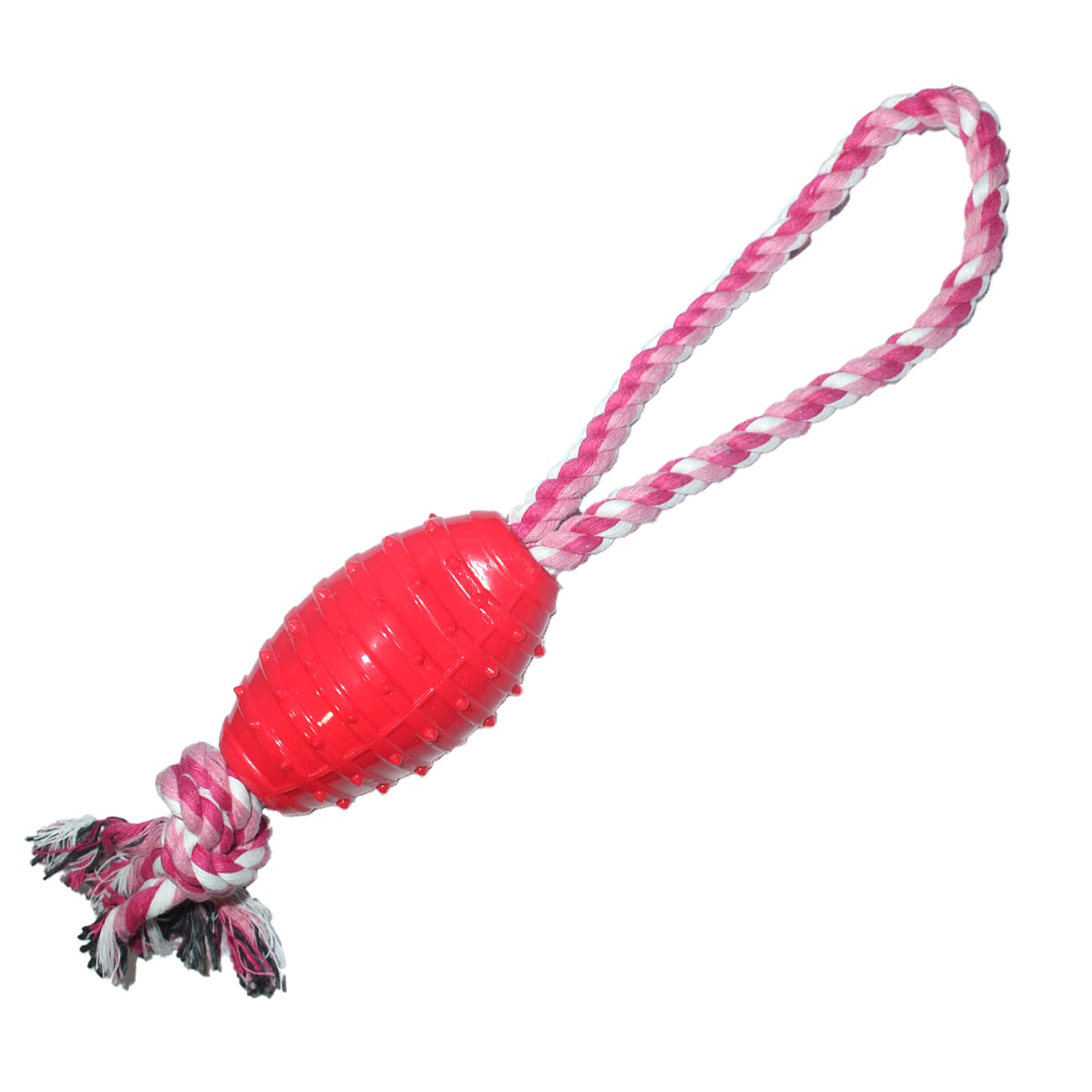 emily pets Dog TPR Rubber Rugby Spike Ball Rope Toy for Puppy and Small BreedDog Interactive Ball for Training,Exercise and Rew