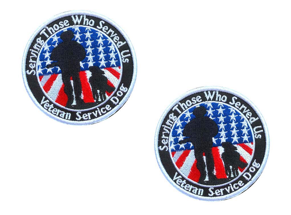 Antrix 2 Pcs Tactical Military Service Dog Serving Those Who Served Us Veteran Service Dog Patch Hook & Loop Emblem Badge Patch For Medium And Large Dog Vests Harnesses