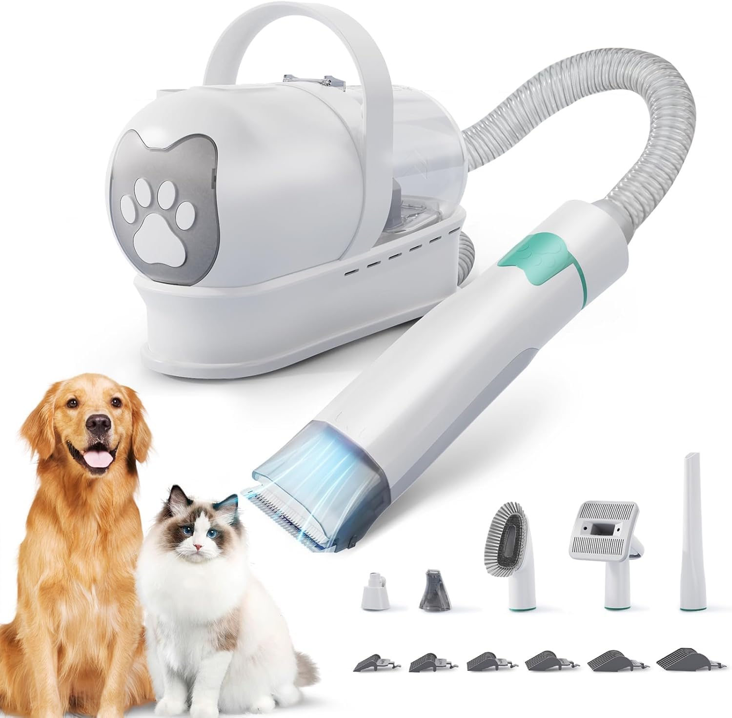 8Vr Dog Grooming Kit, Pet Grooming Vacuum With Pet Clipper Nail Grinder, Dog Hair Vacuum With 6 Pet Grooming Tools For Dogs Cats
