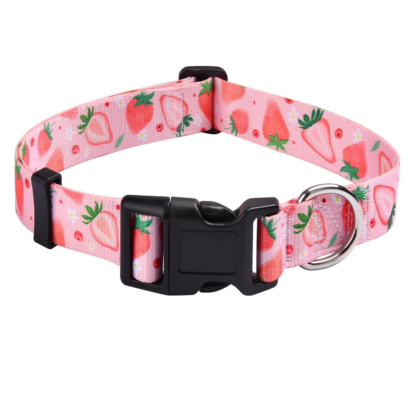 Mihqy Dog Collar With Bohemia Floral Tribal Geometric Patterns - Soft Ethnic Style Collar Adjustable For Small Medium Large Dogs(Strawberry,L)