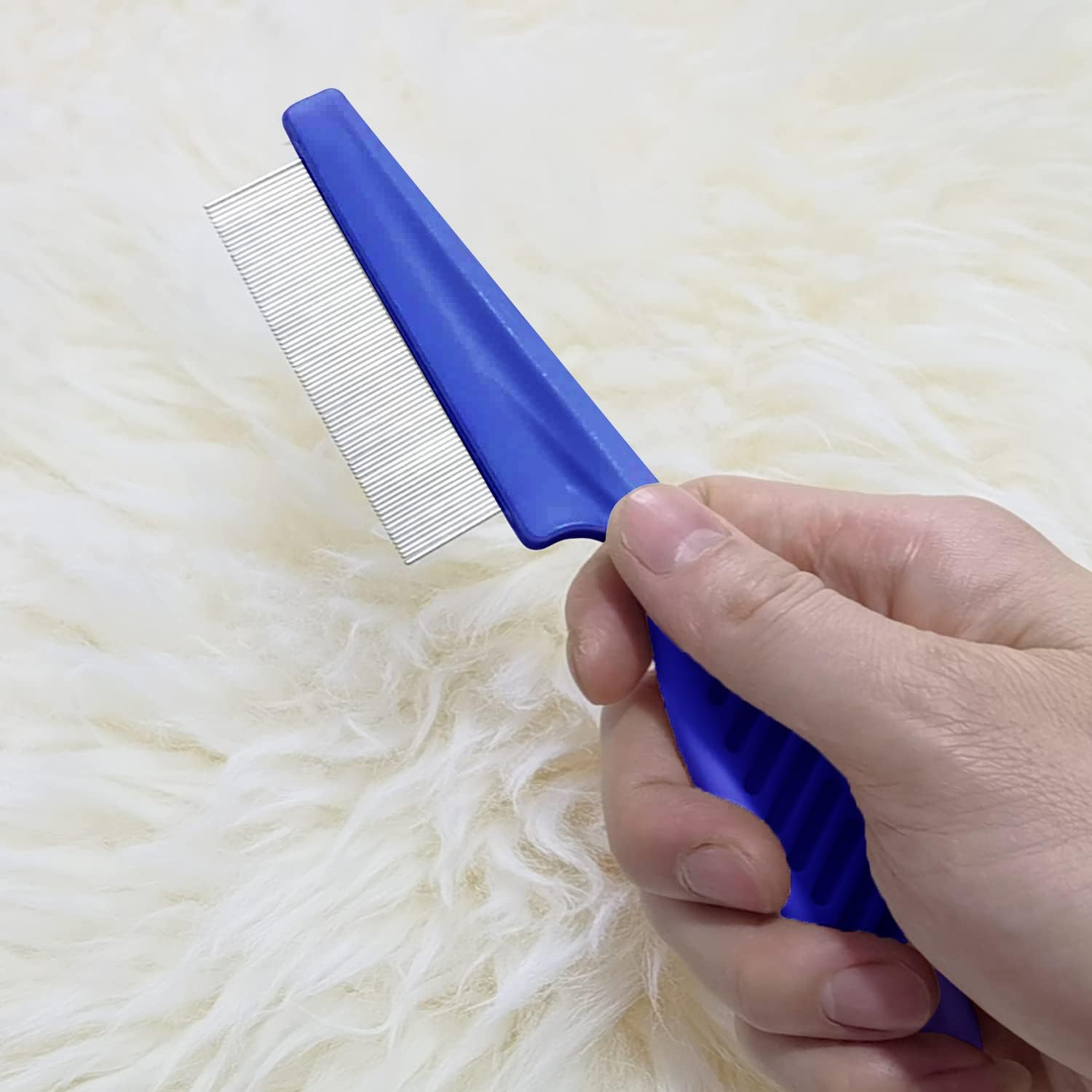 Kopal Flea Combs & Lice Combs For Dogs And Cats, Fine Tooth 3-Pc, Blue