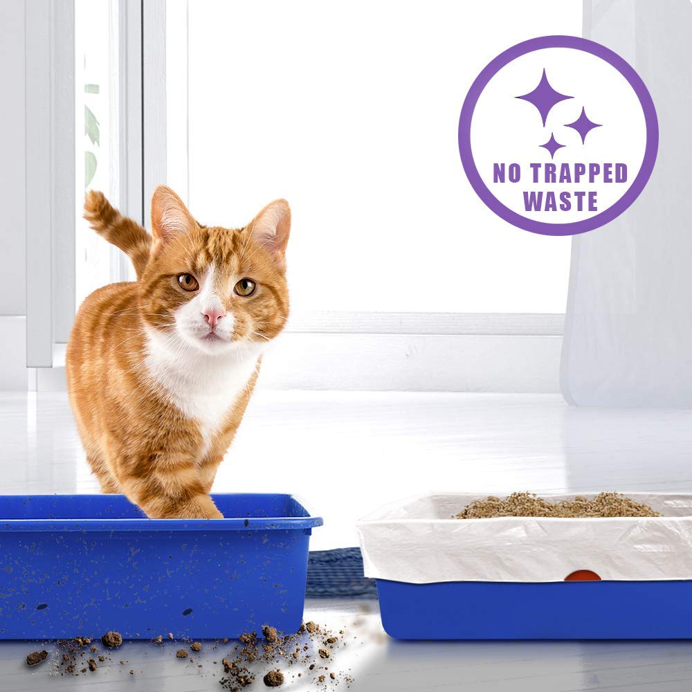 Alfapet Extra Large Cat Litter Box Liners-6 Boxes- Heavy Duty 2 Mil Thick Plastic, Clever Drawstring Liner For Easy Disposal- Flat Bottom For Easy, Secure Placement In Kitty Pan-Disposable