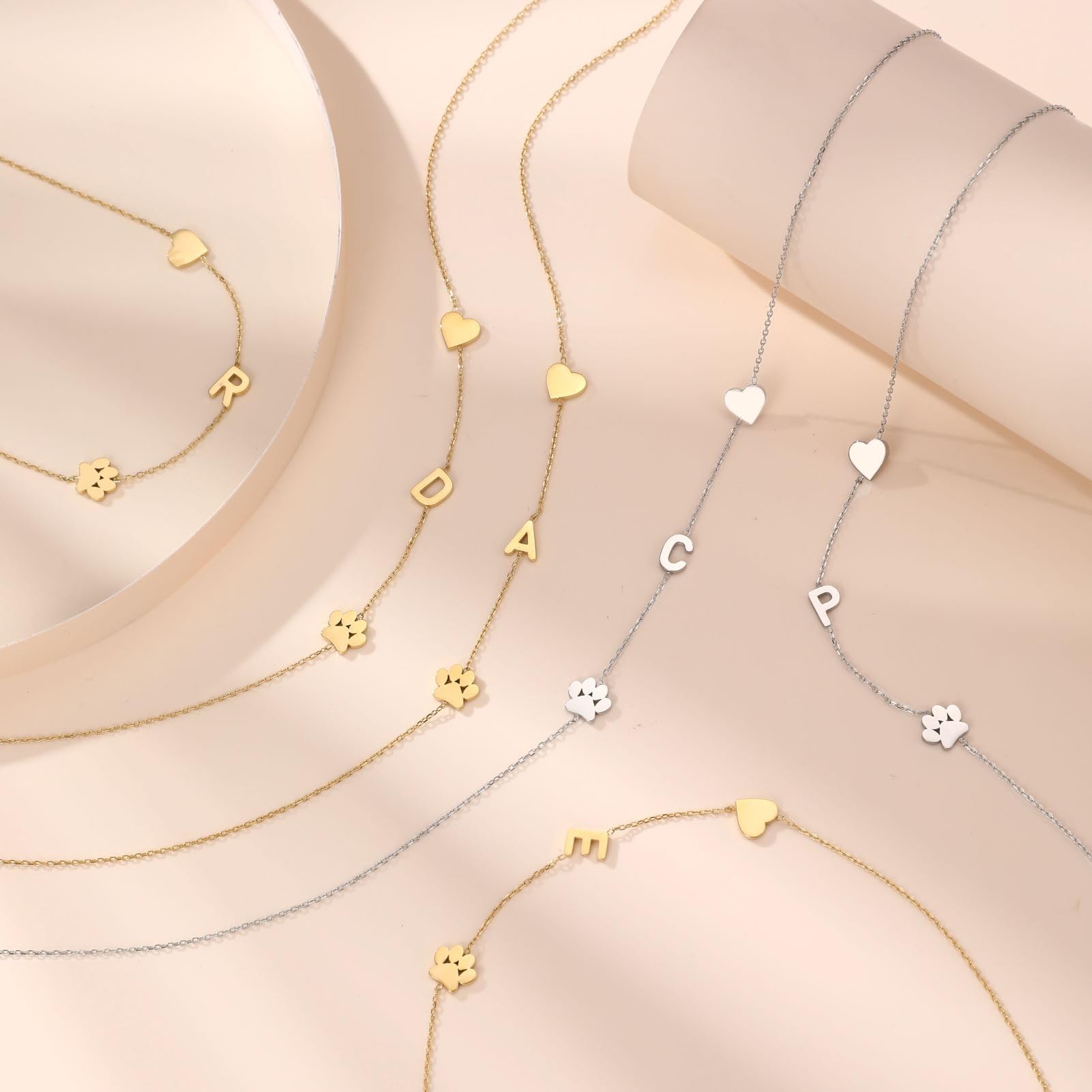 Ginazl Pet Sympathy Memorial Gifts For Dogs, Paw Print Initial T Necklace Cat Memorial Gift For Loss Of Cat Pet Loss Gift Christ