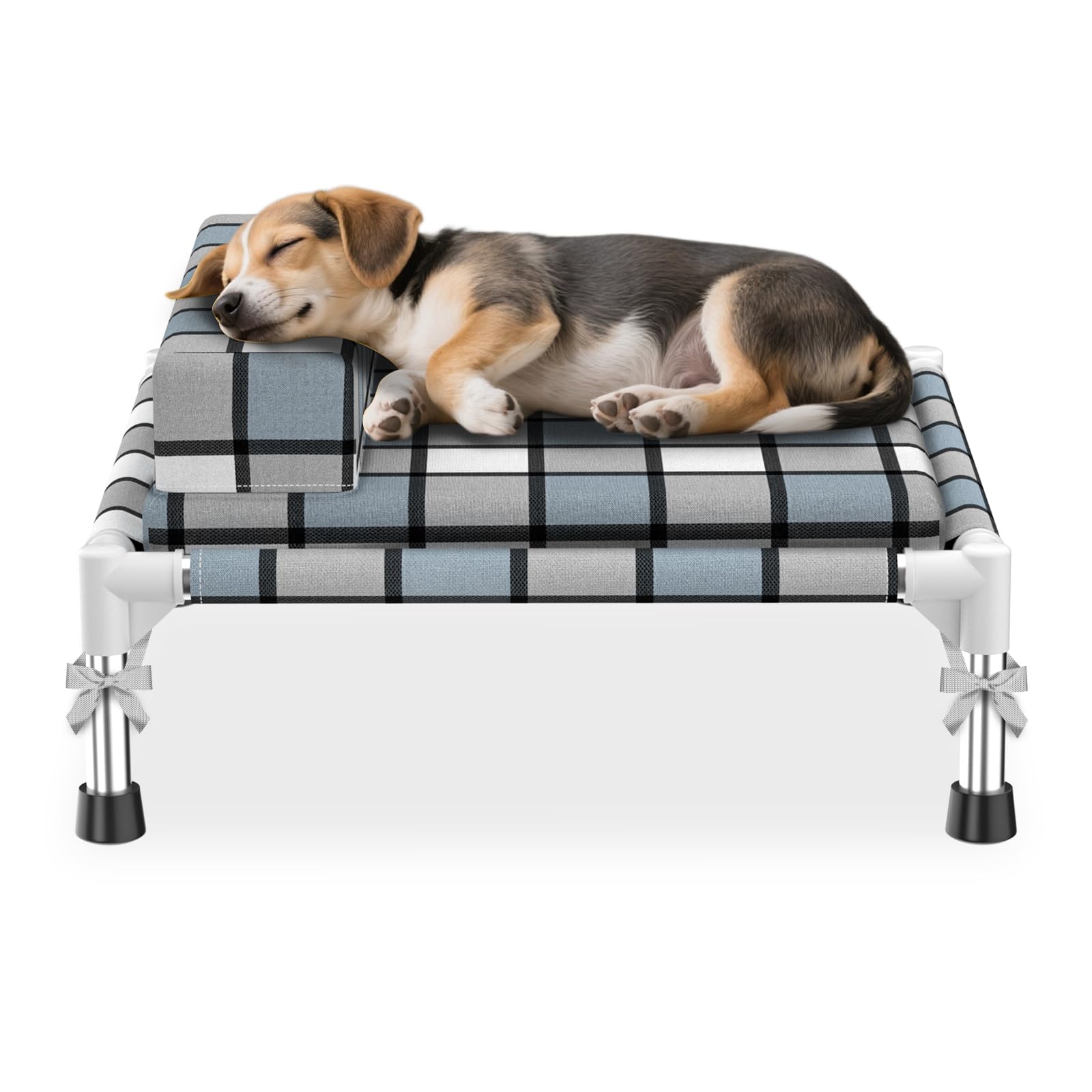 Caghash Elevated Raised Lifted Dog Bed Elevated Dogs Bed with Bolster & Cushion Mat Raised Pet Couch Bed with Pillow for Indoor 