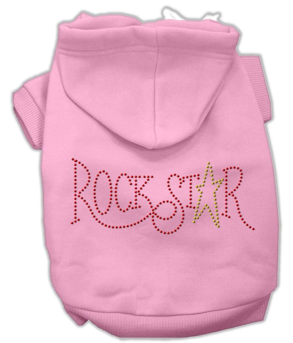 Mirage Pet Products Rock Star Rhinestone Hoodies, 20, Pink