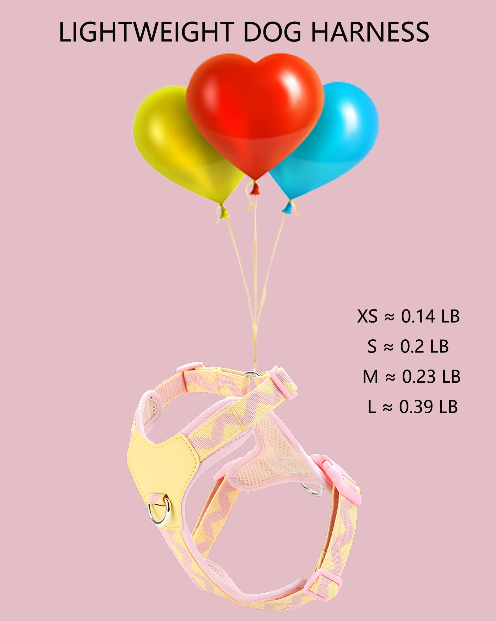 Pink Large Dog Harness For Large Dogs, No Pull Dog Harness With 2 Leash Clips, Puppy Harness, Dog Vest Harness (Pink, L)