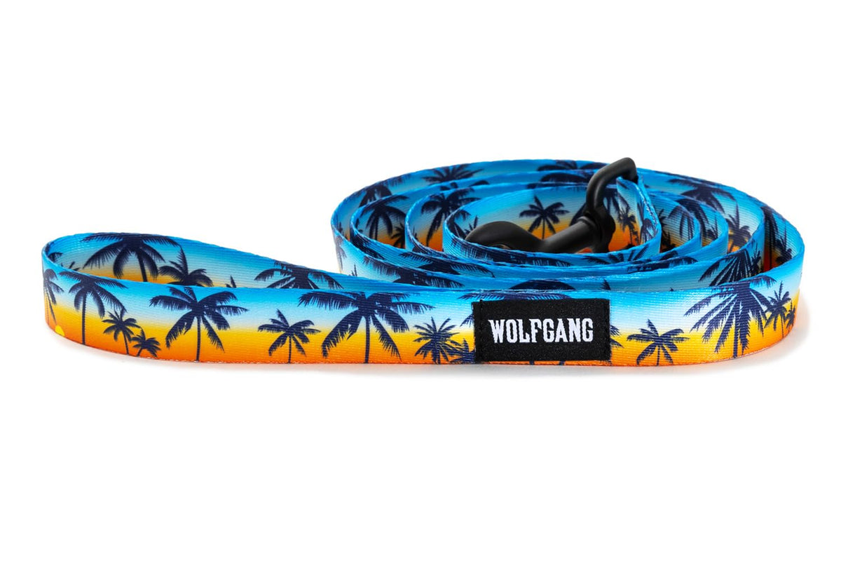 Wolfgang Heavy Duty Dog Leash, Pull-Tested To Over 800 Lbs For Walking & Training, Sunsetpalms Print, Large