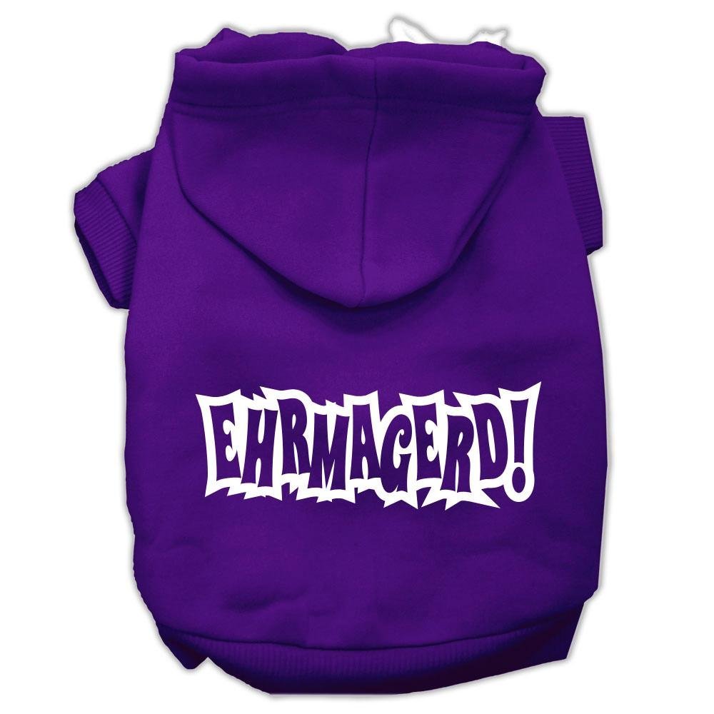 Pet, Dog & Cat Hoodie Screen Printed, 'Ehrmagerd' Purple Xs (0-3 Lbs.)