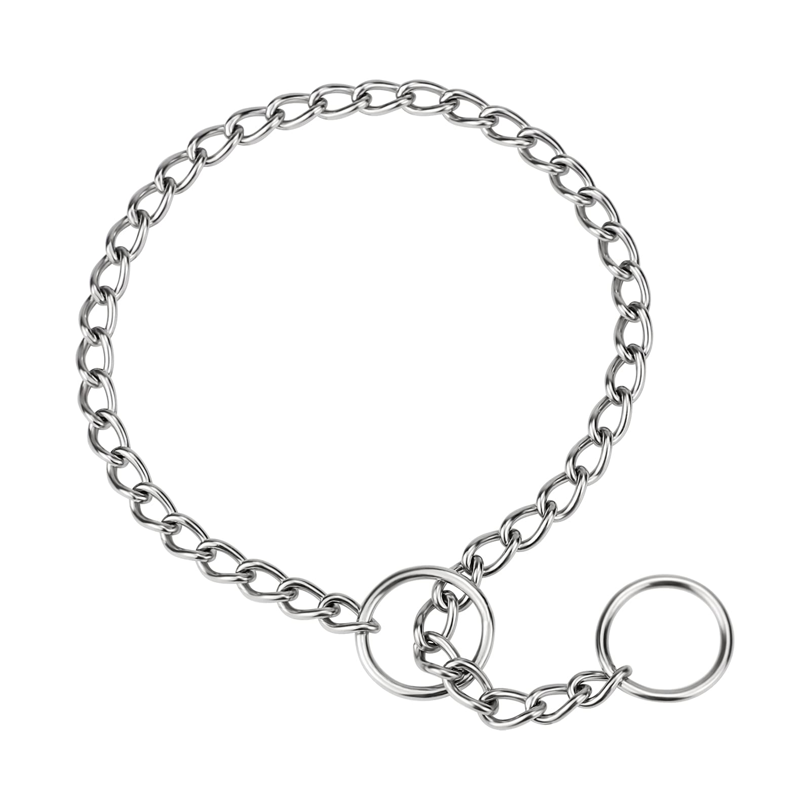 TagME Chain Choke Collar for Dogs, Adjustable Weather Proof Necklace for Medium Dogs, Alloy Steel Pet Training Collar