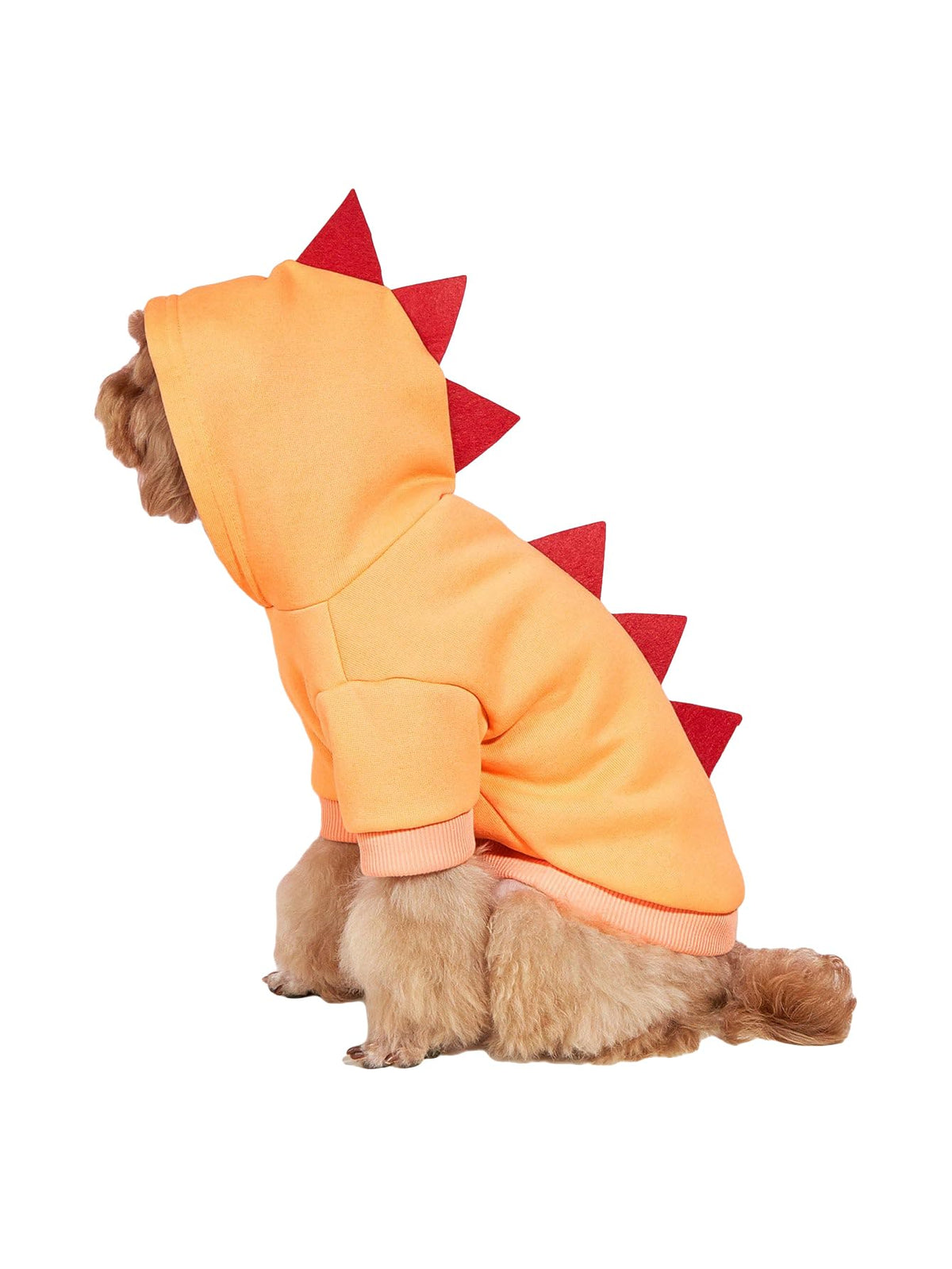 Qwinee Dinosaur Dog Hoodie Dog Warm Jacket Christmas Halloween Dog Costume Dog Clothes For Puppy Kitten Small Medium Dogs Cats Solid Orange Xxs