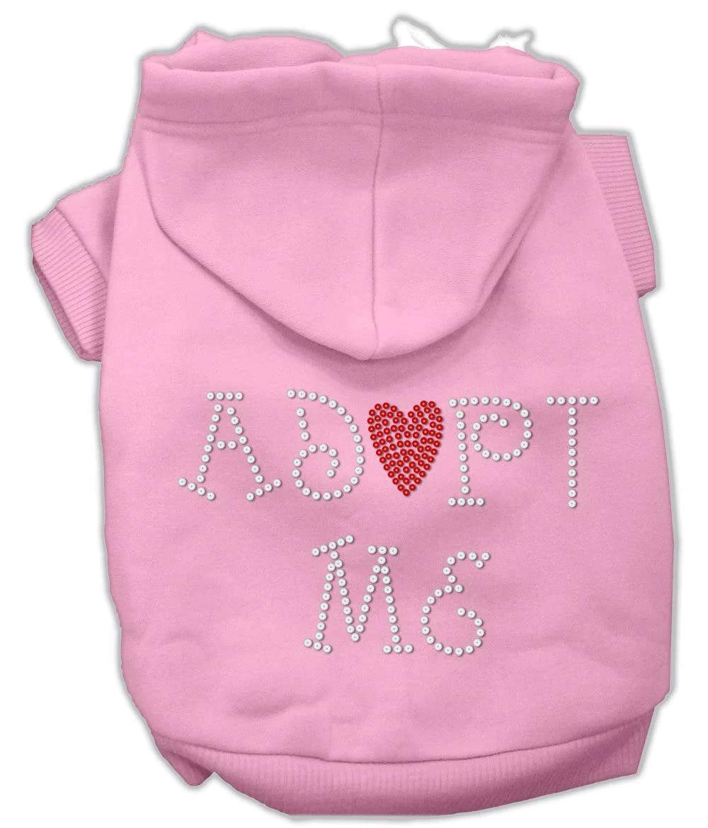 Mirage Pet Products 14-Inch Adopt Me Rhinestone Hoodie, Large, Pink