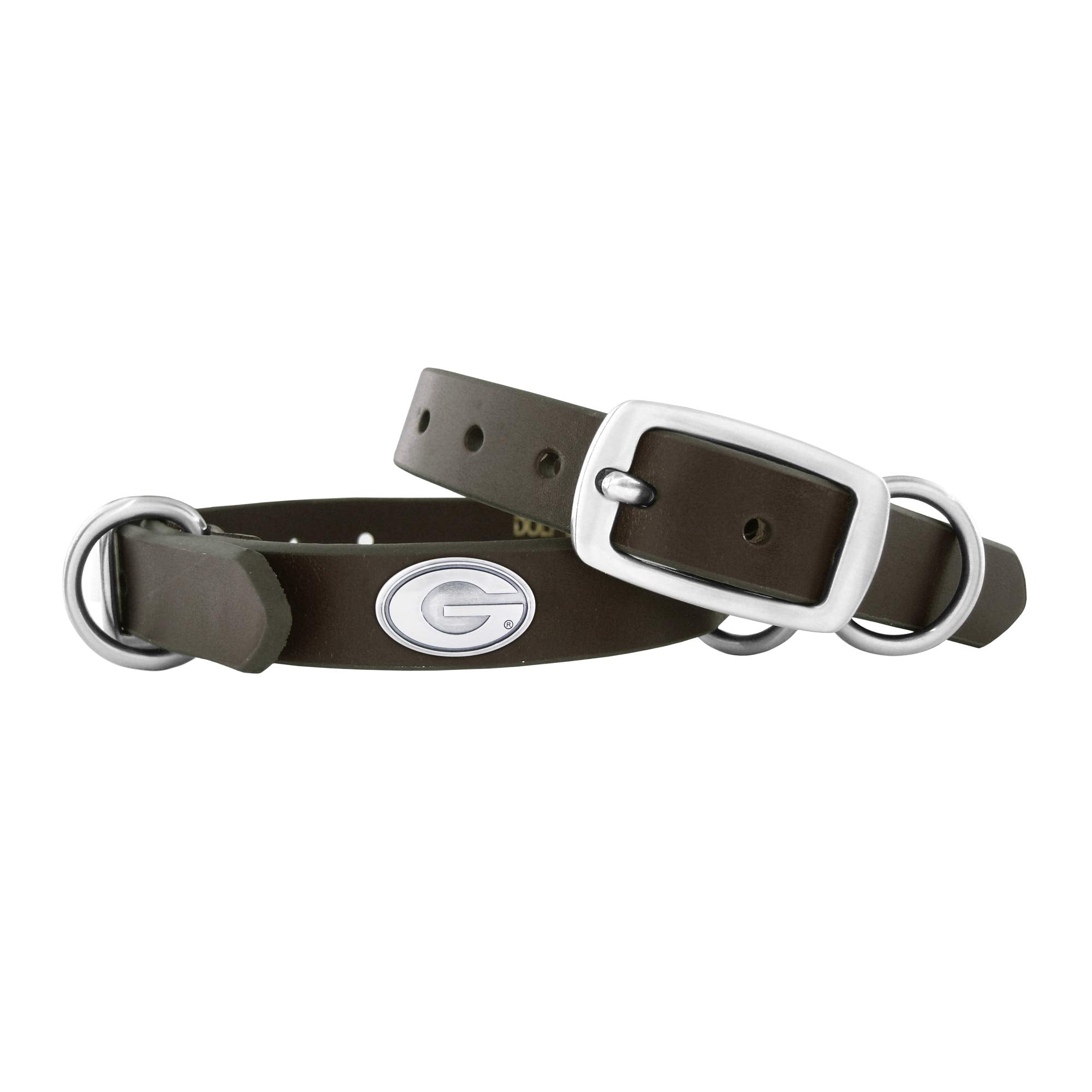 Zep-Pro Georgia Bulldogs Brown Leather Concho Dog Collar, Small