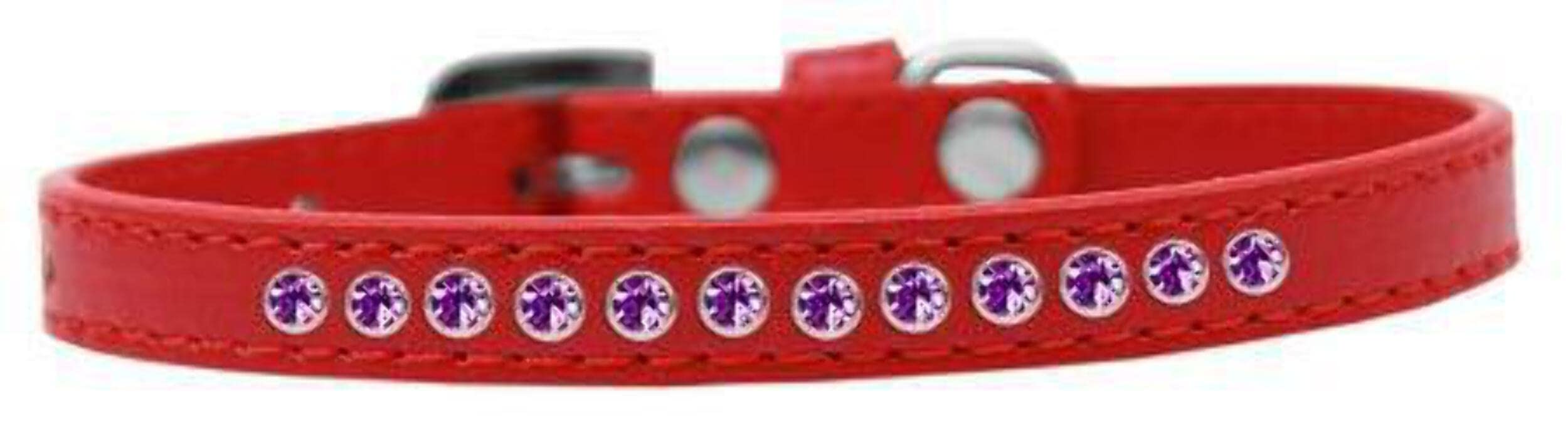 Mirage Pet Products Purple Crystal Aqua Puppy Dog Collar, Size 16