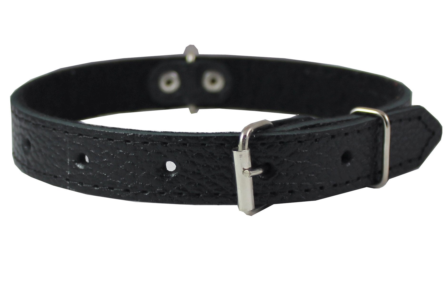 Genuine Leather Studded Padded Dog Collar 18 Long 3/4 Wide Fits 12-14.5 Neck (Black)