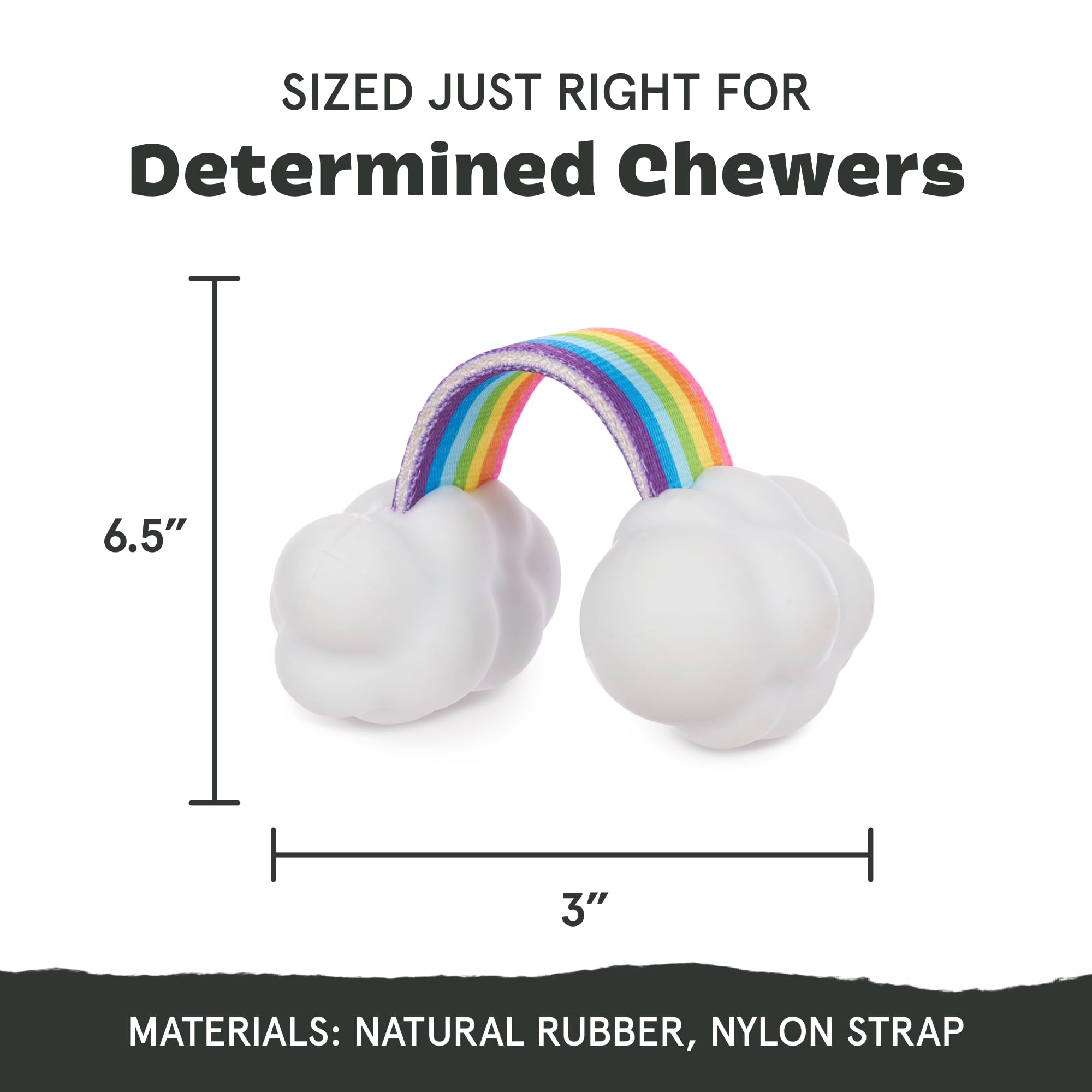 Barkbox Dog Toys - Toy G Biv Rainbow Super Chewer Tug Toy For Aggressive Chewers With Double Reinforced Strap And Tough Rubber C