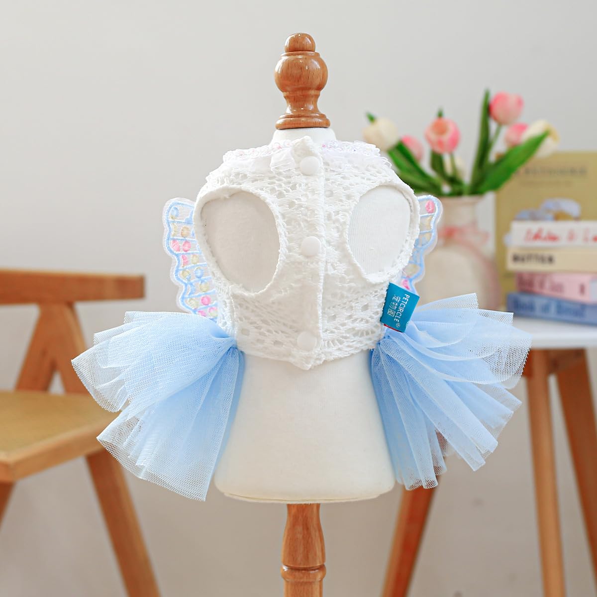 Marupet Fashion Sweet Puppy Dog Blingbling Princess Skirt Pet Dog Lace Cake Camisole Tutu Dress B-Light Blue S