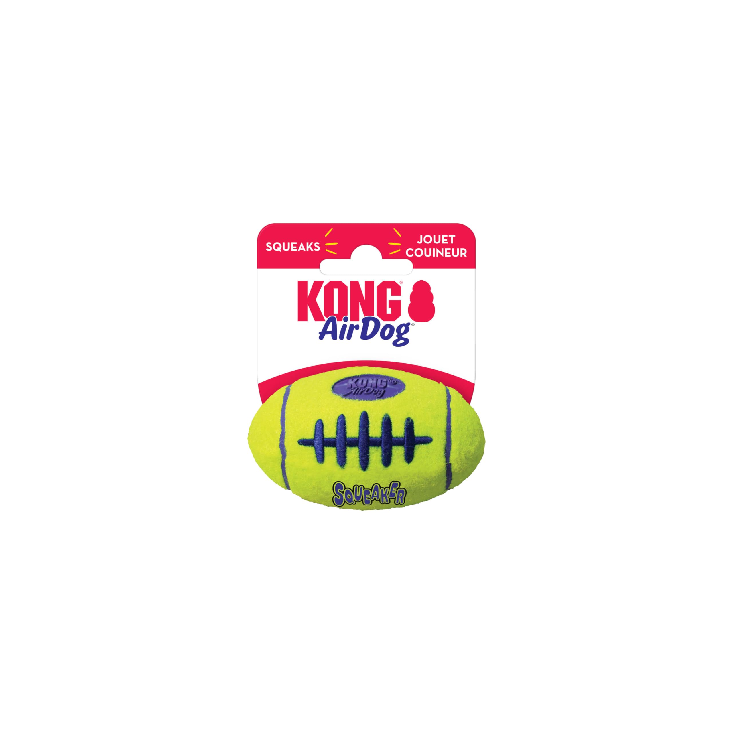 Kong Airdog Squeaker Football Bounce And Fetch Toy Tennis Ball For Small Dogs, 1