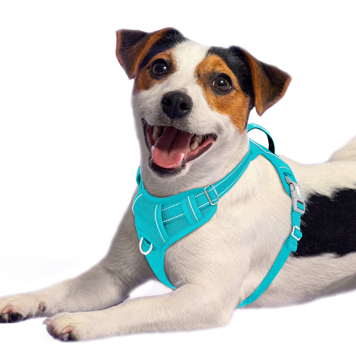 Barkbay No Pull Dog Harness Front Clip Heavy Duty Reflective Easy Control Handle For Large Dog Walking With Id Tag Pocket(Ocean Blue,M)