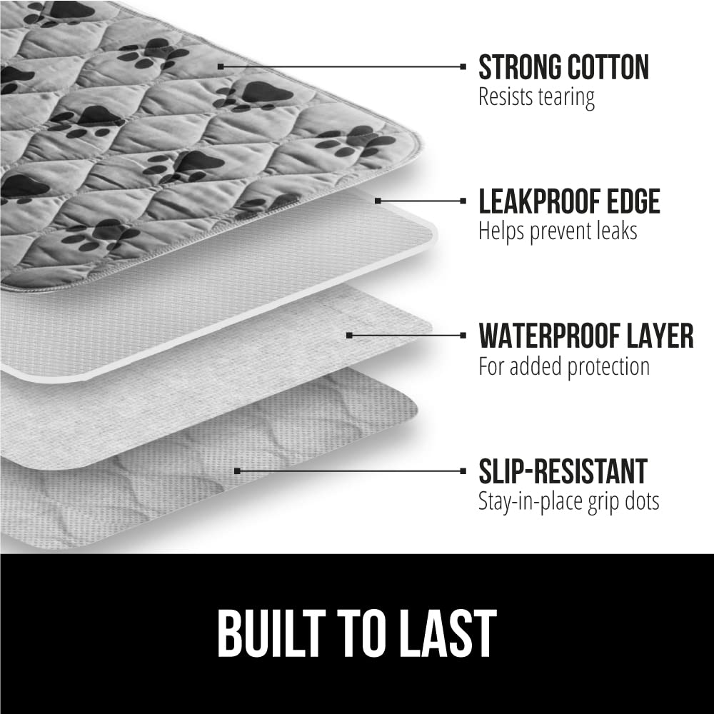 Gorilla Grip Reusable Puppy Pads, Slip Resistant Pet Crate Mat, Absorbs Urine, Waterproof, Cloth Pee Pad for Training Puppies, W