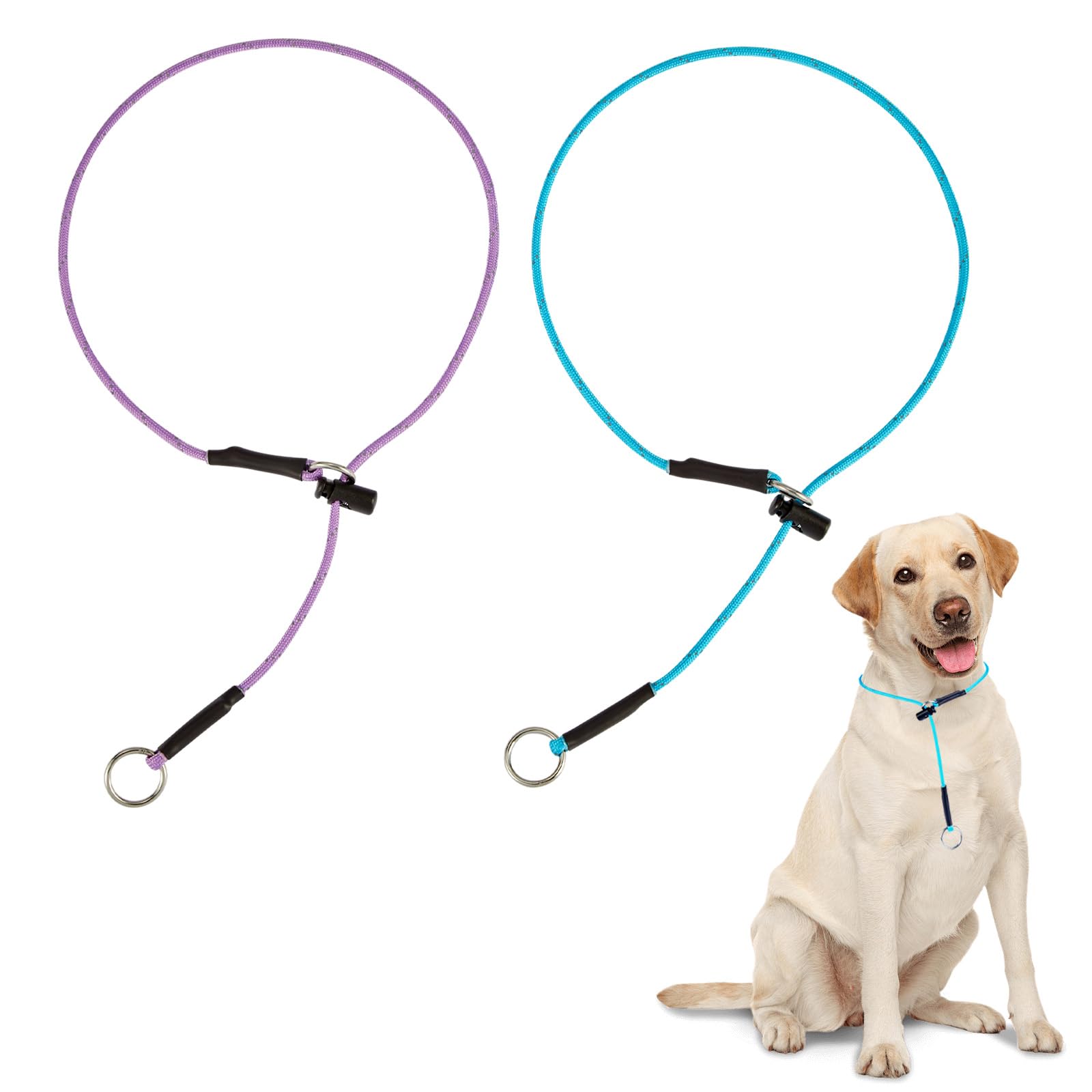 Slip Collar Training Collars For Dogs - 4.2Mm 1000Lb Paracord 30'' Thin Reflective Martingale Collar With Adjustable Stopper & S