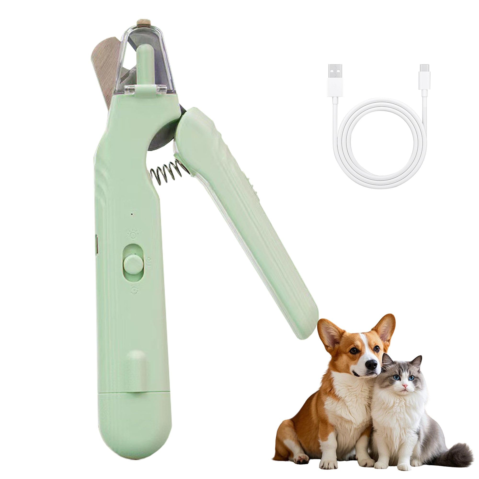 Muzmdni 2-In-1 Dog Nail Grinder & Dog Nail Clippers Trimmers For Large Medium Small Dogs Cats Pets Claw Trimmer With Led Lights 