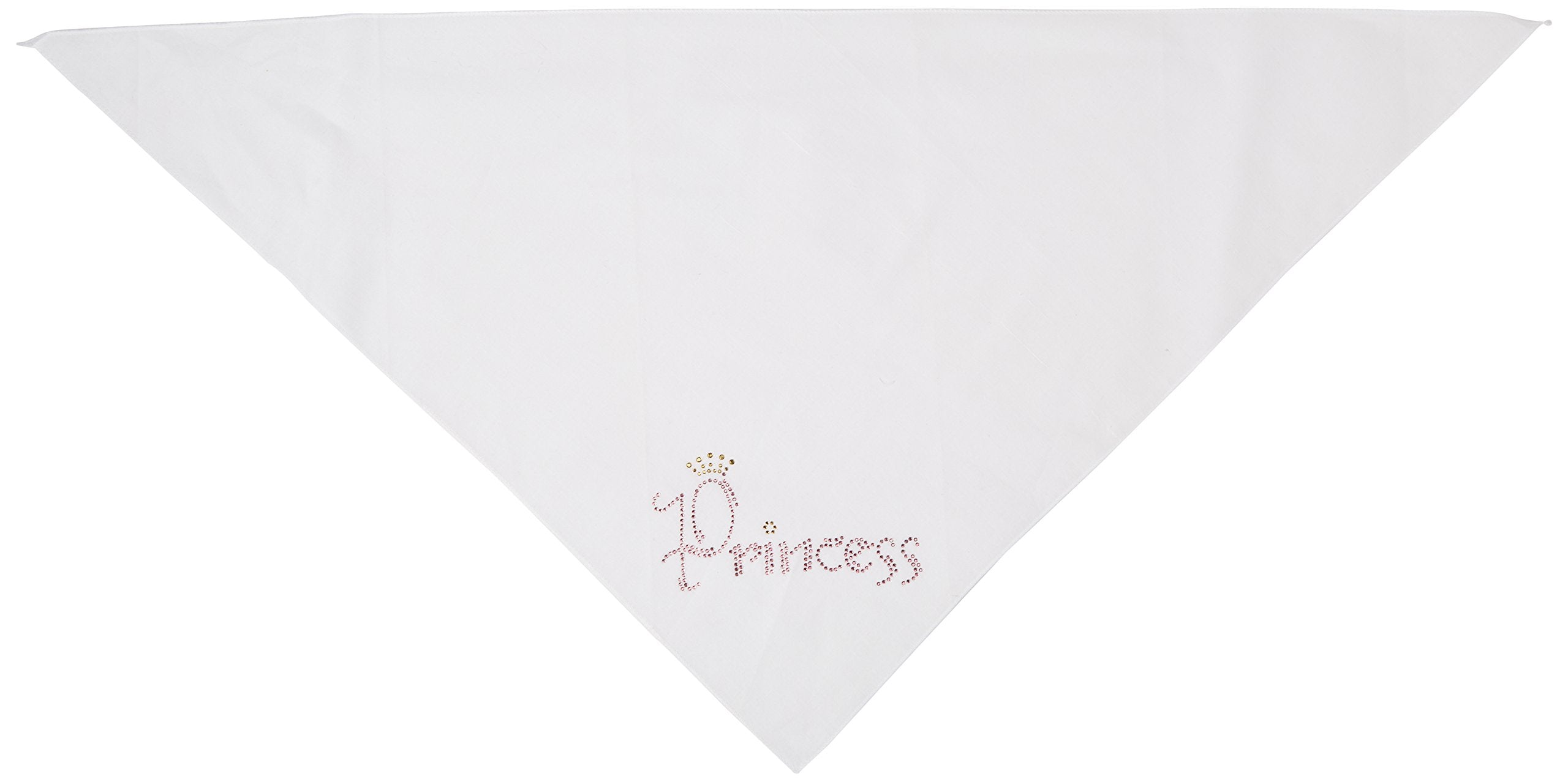 Mirage Pet Products Princess Rhinestone Bandana, Large, White