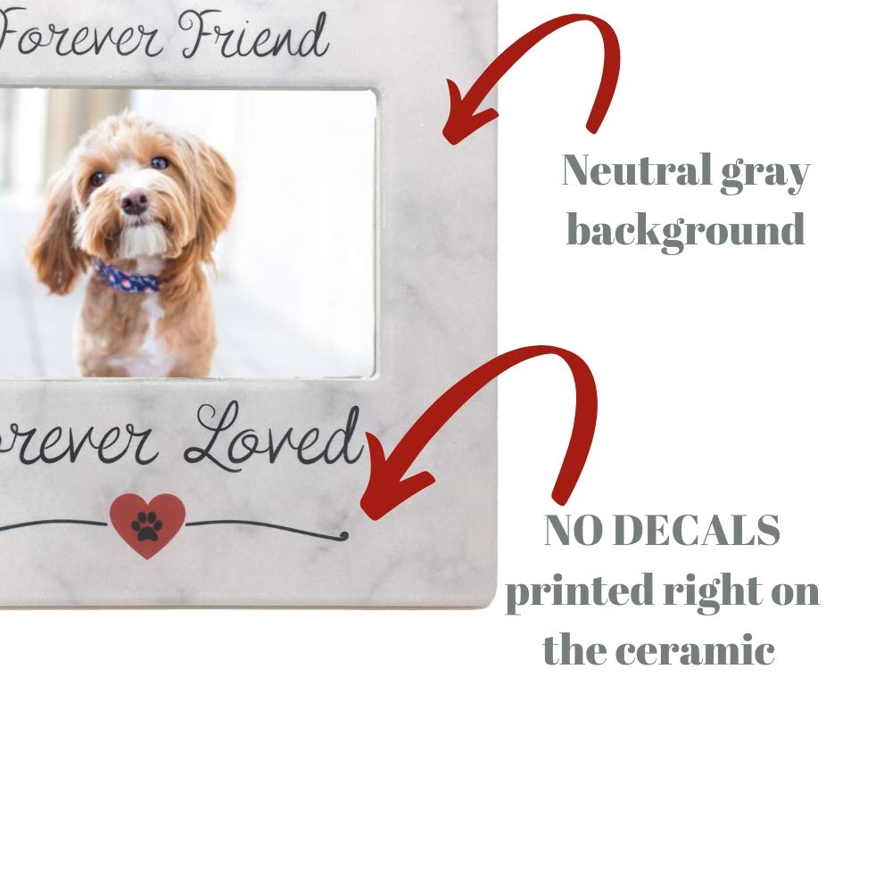 Banberry Designs Pet Memorial Frames - Set Of 2 - Forever Friend Forever Loved - Paw Print And Heart Design Picture Frame - Loss