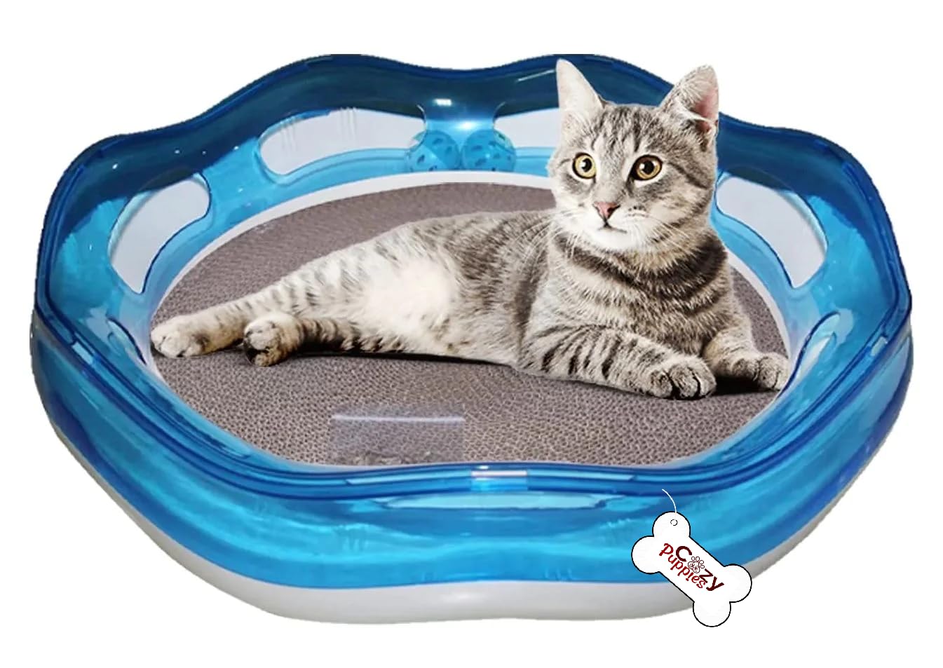 Cozy Puppies Cat Scratcher Toy, Cat Toy, Scratch Pad,Scratching Toy,Post Pad Interactive Training Exercise Mouse Play Toy With B