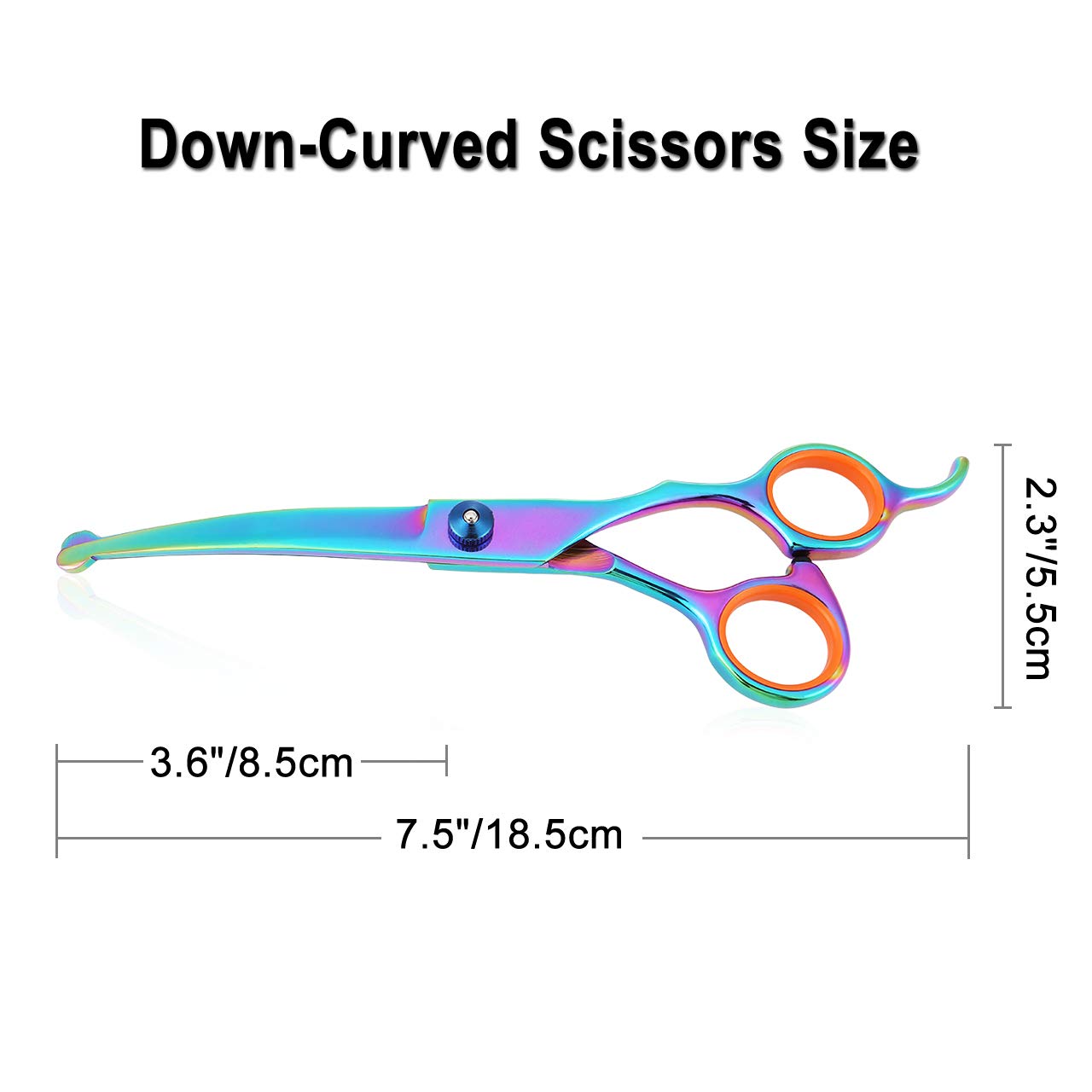 Mogoko Cat Dog Curved Scissors With Safe Round Tip, Stainless Steel Pet Grooming Shears