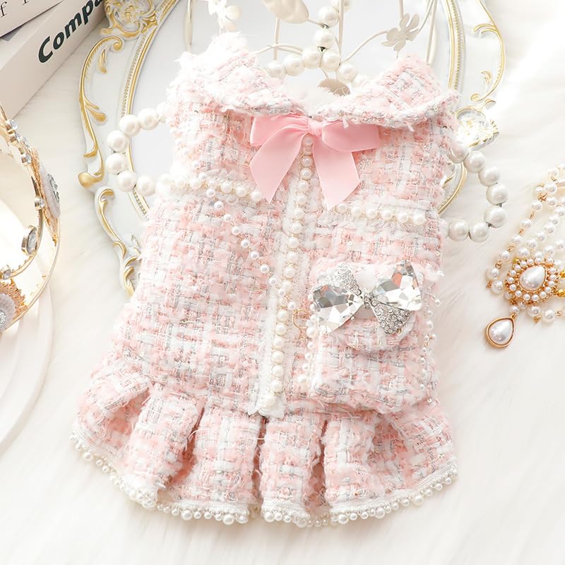 slim fit dress slacks Dog Princess Dresses For Small Dogs Lolita Clothes Tweed Costume White –  Petocart