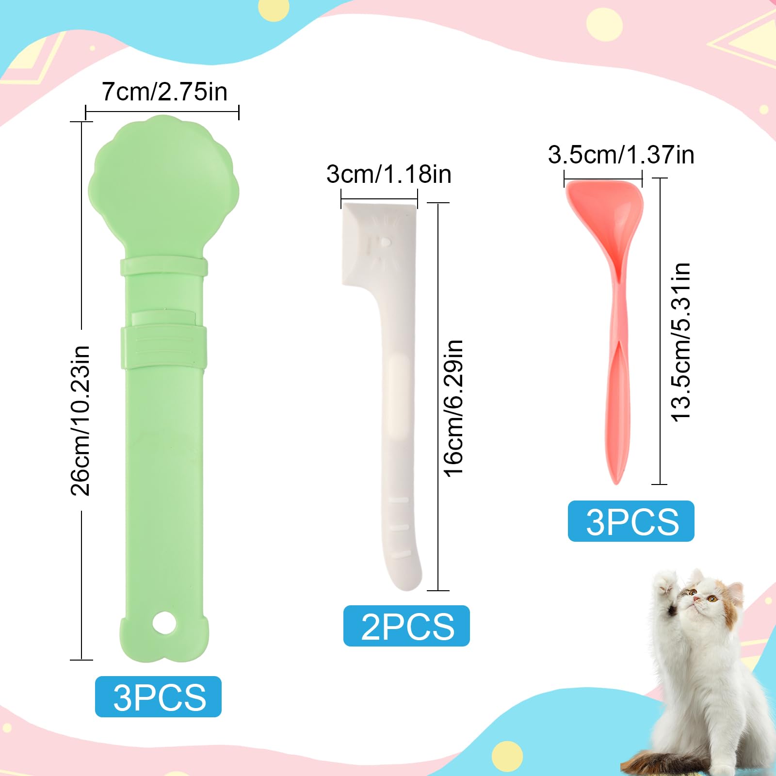 Cat Treat Dispenser Cat Treat Spoon Squeeze 8PCS Lickable Cat Holder with Cat Strip Feeder Spoon and Temptations Licky Treats Ha