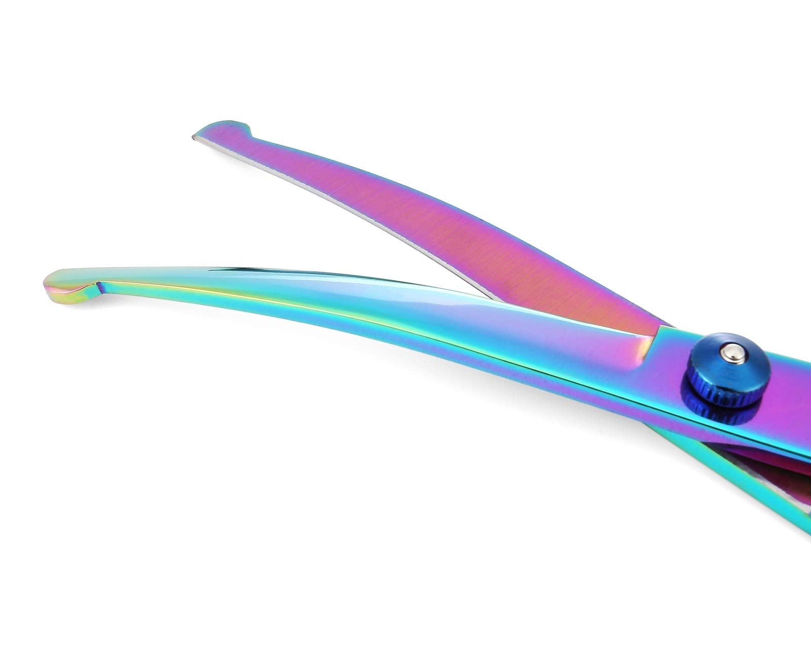 Mogoko Cat Dog Curved Scissors With Safe Round Tip, Stainless Steel Pet Grooming Shears