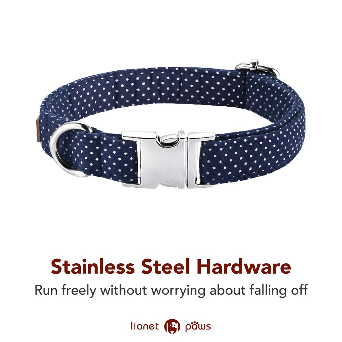 Lionet Paws Boy Dog Collar With Bowtie, Comfortable Adjustable Cute Navy Blue Bow Tie Collar For Male Puppies And Cats Gift, Xs,