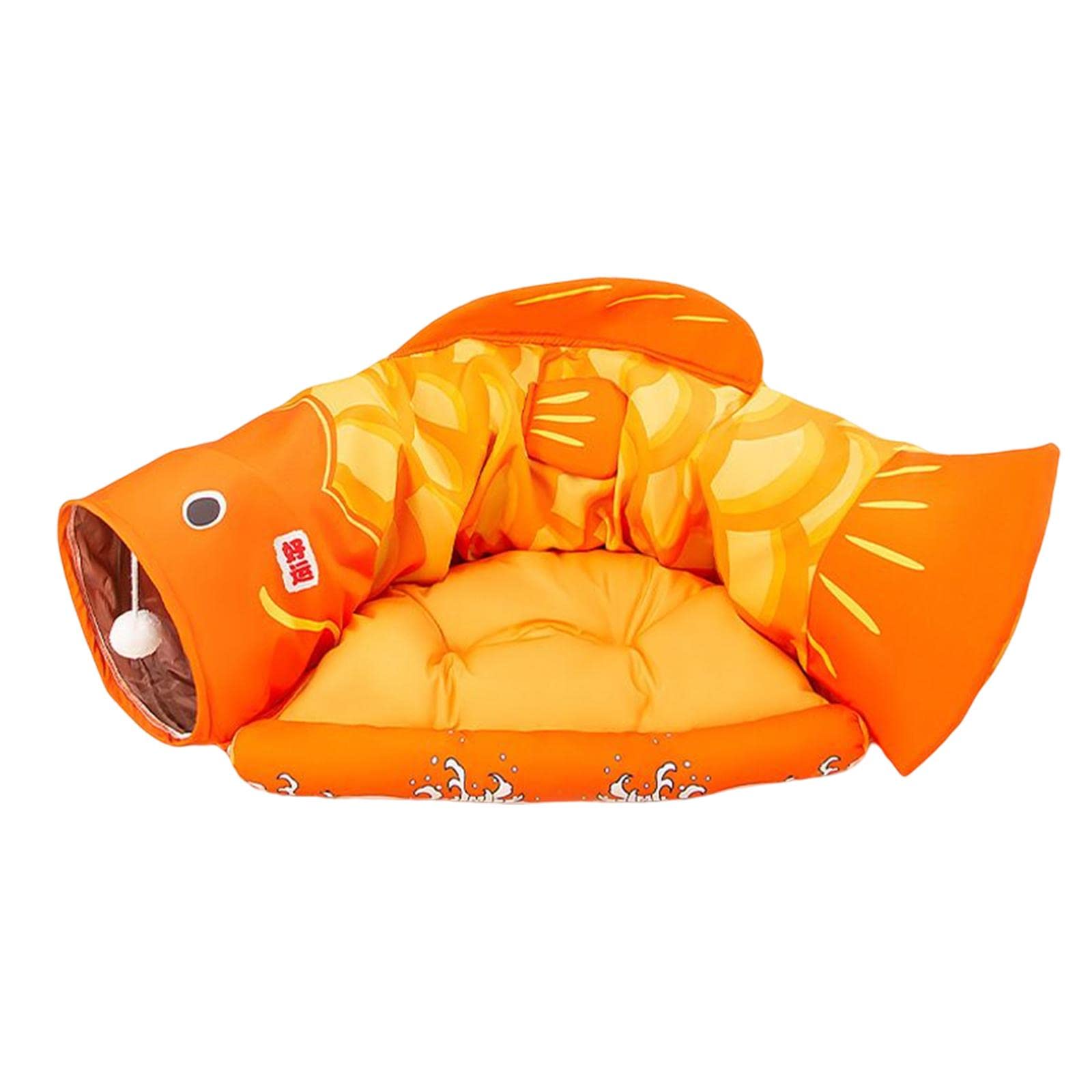 Atorse Cat Tunnel Pet Interactive Toy Washable Cushion With Ball For Hedgehog Yellow|Pet Supplies|Cat Supplies|Toys