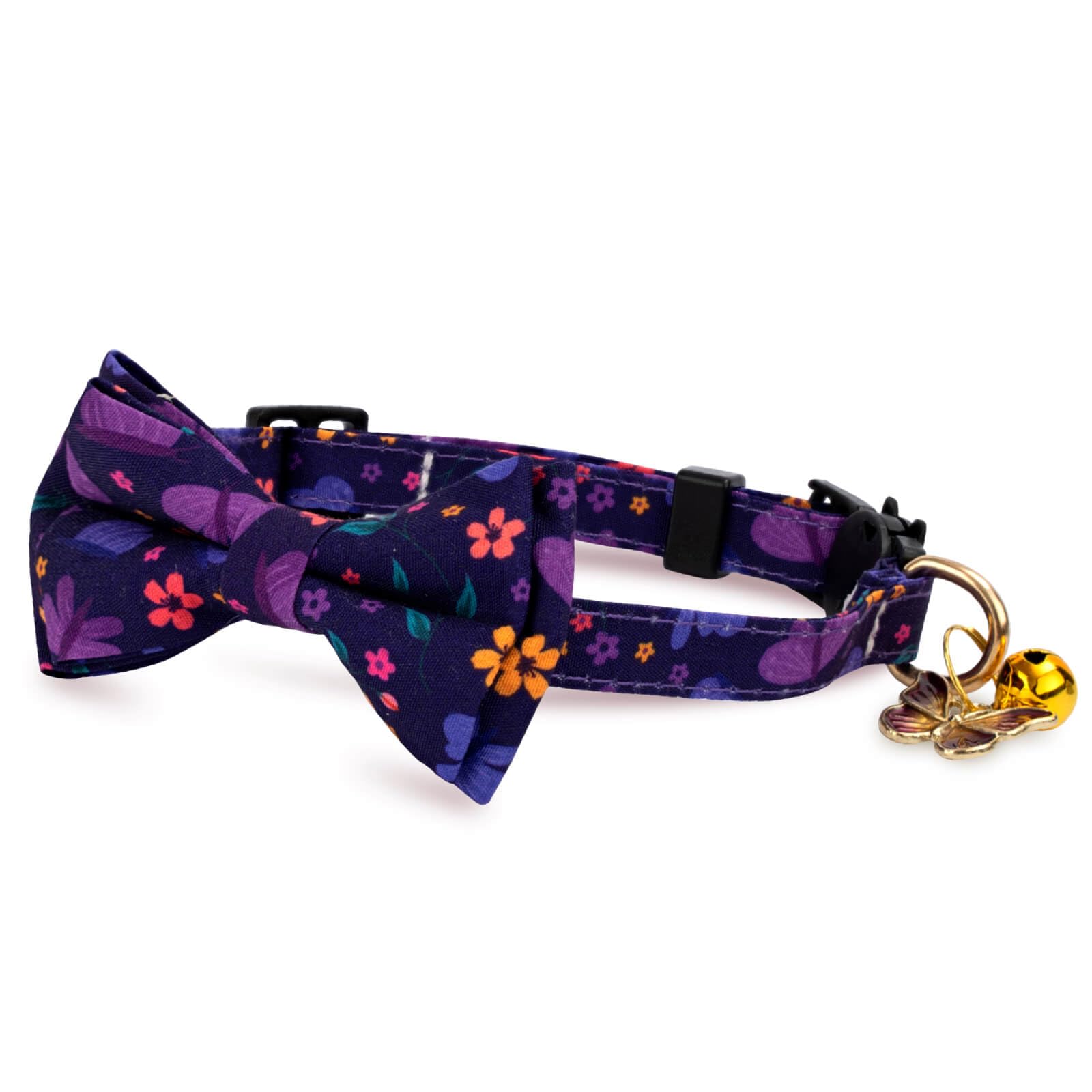 Gelwoo 2 Pack Cotton Cat Collar With Bow Tie And Bell For Male Female Cats,Soft Fancy Breakaway Kitty Kitten Collar With Bee And