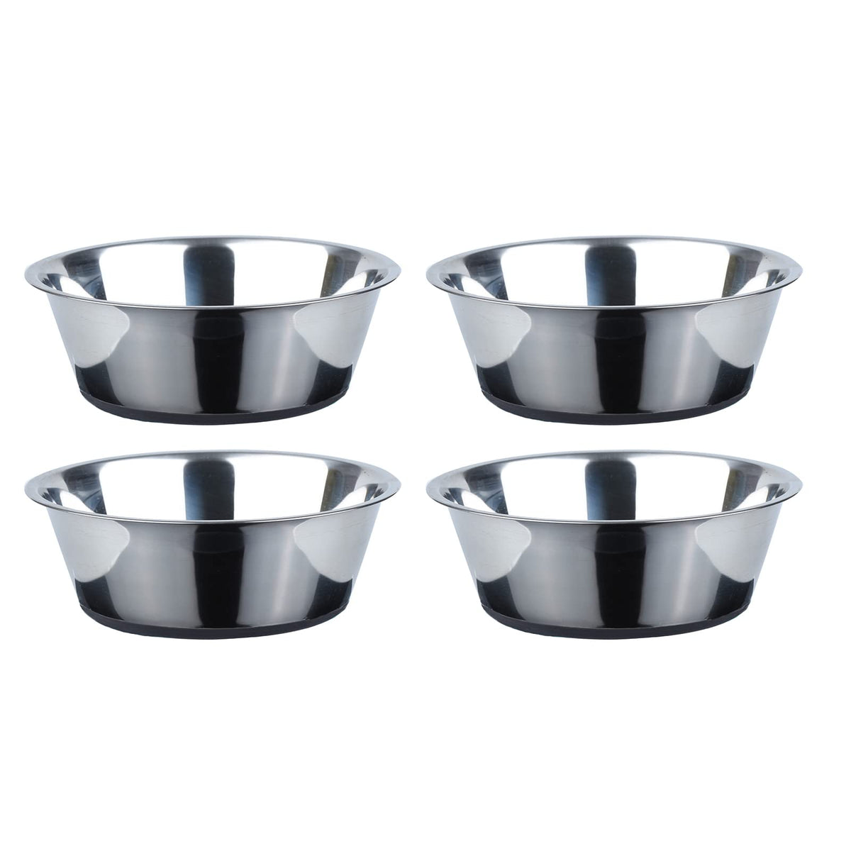 Peggy11 Deep Stainless Steel Anti-Slip Dog Bowls - 4-Pack, 16 Cups