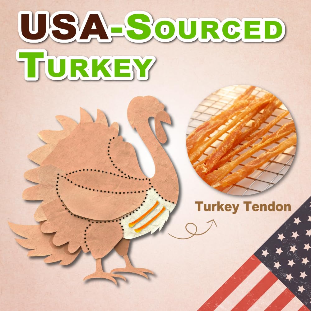 Afreschi Natural Turkey Tendon Ring (L) 10 oz, Turkey Sourced from USA, All Natural Puppy Chew, Hypoallergenic, Rawhide Alternat