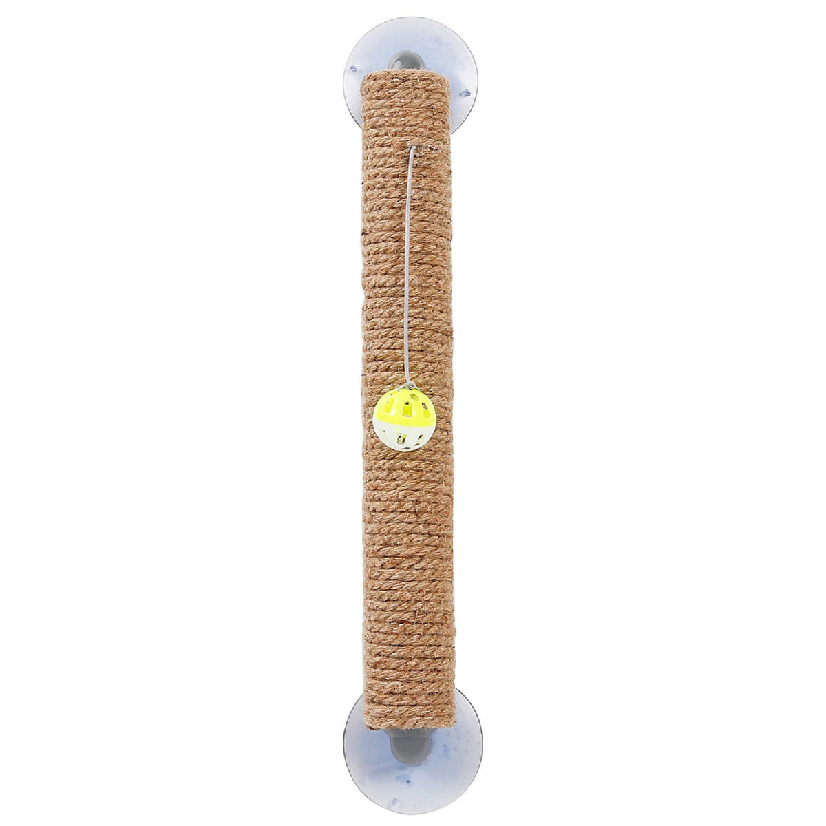 Pet Life Stick N Claw Sisal Rope and Toy Suction Cup Stick Shaped Cat Scratcher, Brown