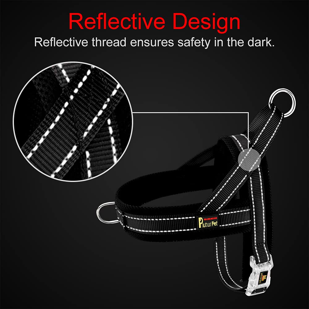 Plutus Pet No Pull Dog Harness With Breathable Mesh Padded, Adjustable Reflective Escape Proof Dog Harness, Quick Fit Dog Vest Harness For Small Medium Large Dogs(L, Red)