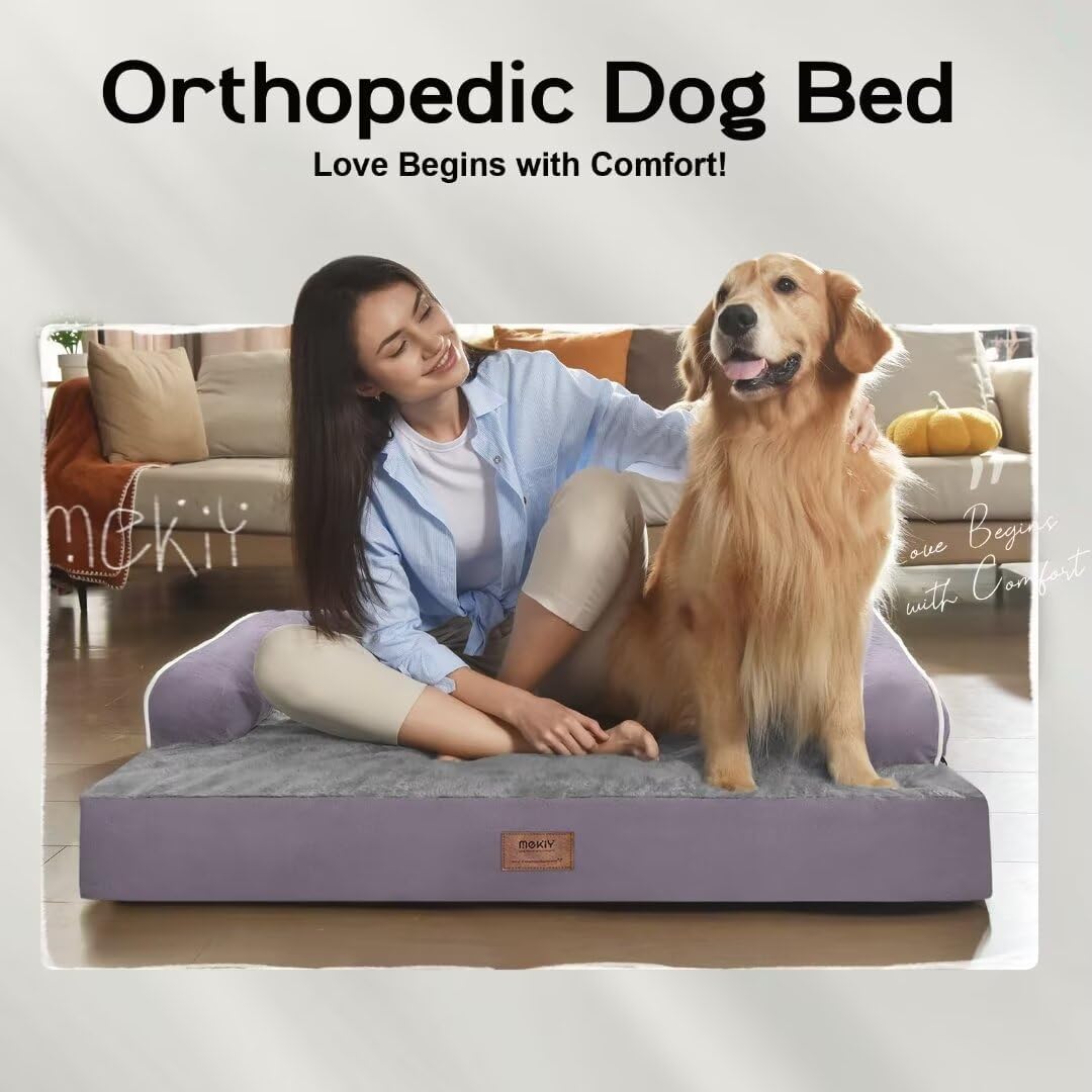 Extra Large Dog Bed-Orthopedic Waterproof XL Dog Bed for XLarge Extra Big Dogs - Foam Couch Sofa Washable with Removable Cover-P
