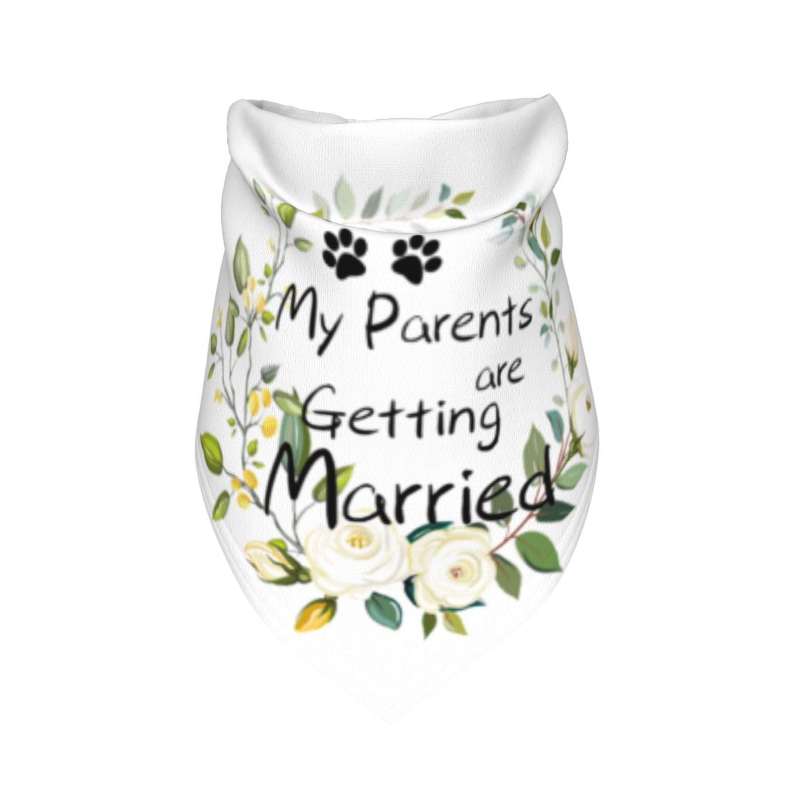 My Parents Are Getting Married Dog Bandana Scarf Triangle Bibs Pet Accessories Cat Kerchief White58 One Size