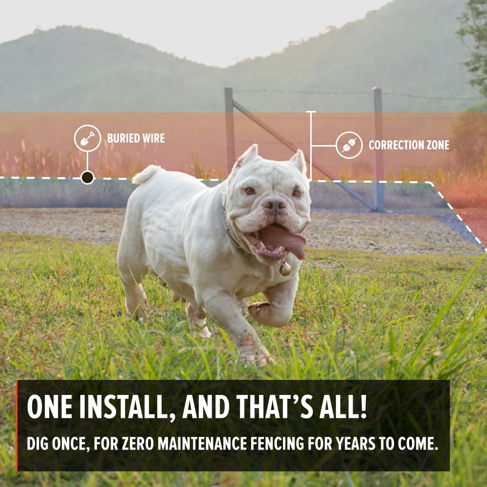 Dog Fence Wire For Electric Dog Fence System, 1000 Ft, 14 Gauge Pro Grade Wire, Covers 1 Acre,Easy To Install, Compatible With R